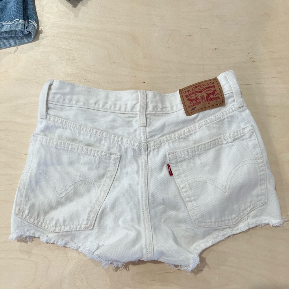 LEVIS 501 booty shorts - white denim